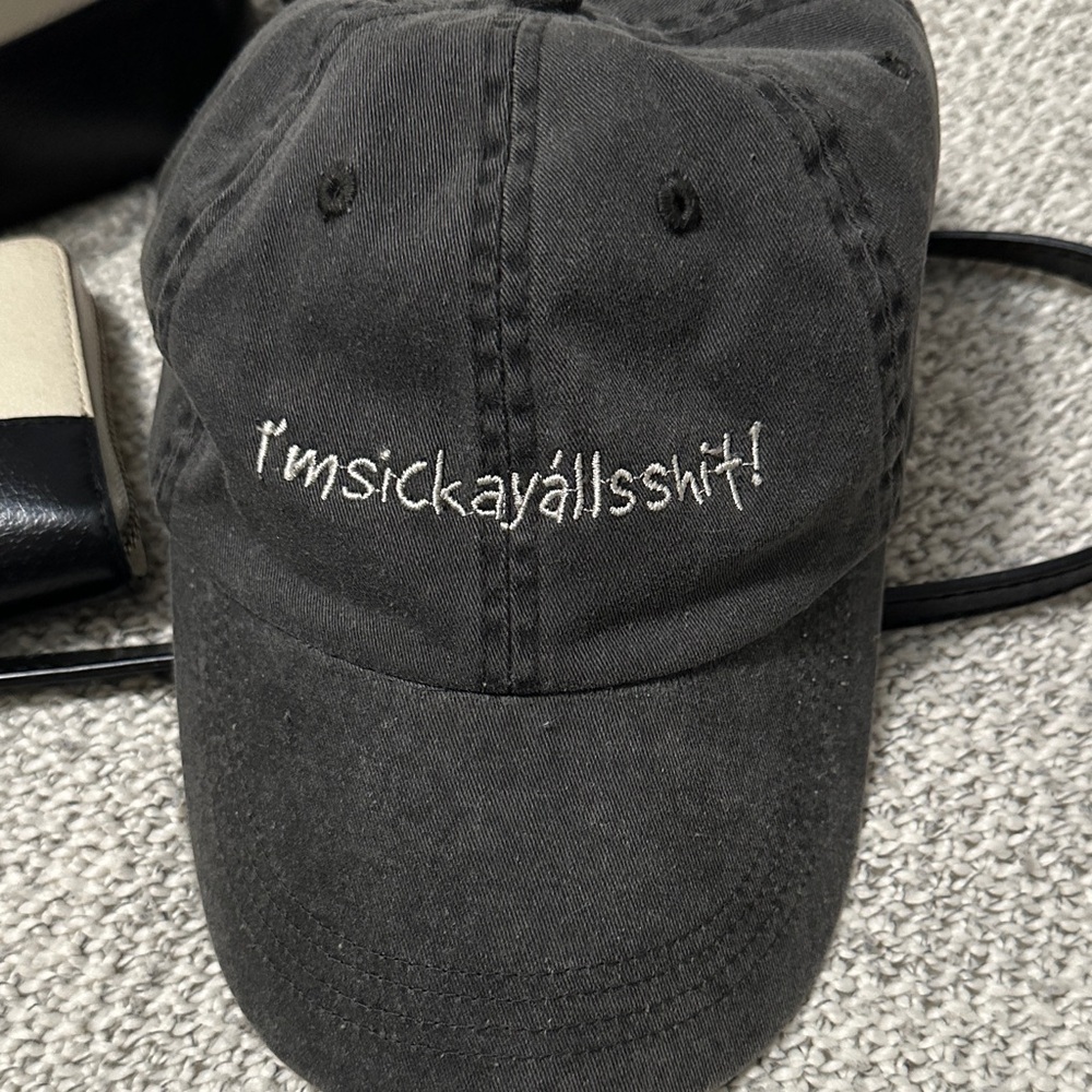 Black Embroidered Cap
